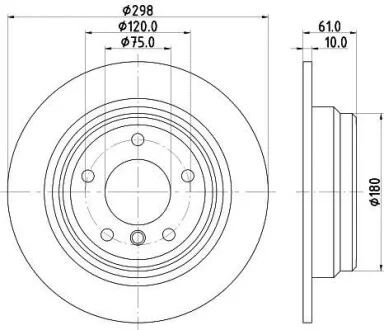 HELLA PRO HIGH CARBON BMW диск гальмівний задн. E39 2,0-2,5 (298*8,4) Hella pagid 8DD 355 127-271