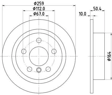 HELLA PRO MINI Гальмівний диск MINI Cooper, MINI One, MINI Cooper SD Hella pagid 8DD 355 123-491 (фото 1)