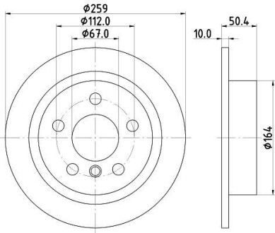 HELLA PRO MINI Гальмівний диск MINI Cooper, MINI One, MINI Cooper SD Hella pagid 8DD 355 123-491