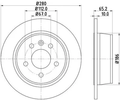 HELLA PRO HIGH CARBON DB диск гальмівний задн. Vito 95-03 (280*10) Hella pagid 8DD 355 127-241