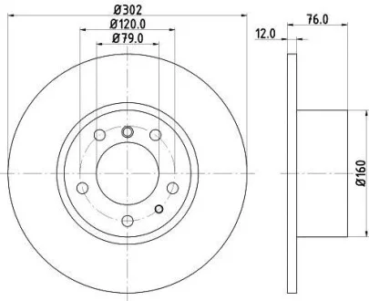 HELLA PRO HIGH CARBON BMW диск гальмівний передн.5-serie E34 88- Hella pagid 8DD 355 127-021