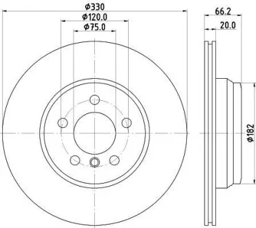 Диск гальмівний PRO High Carbon задній Hella pagid 8DD 355 129-641