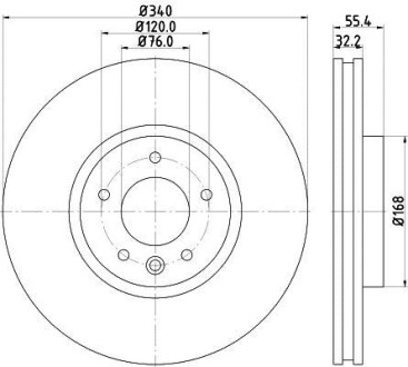 HELLA PRO HIGH CARBON VW диск гальм. передн. TRANSPORTER VI Hella pagid 8DD 355 129-251