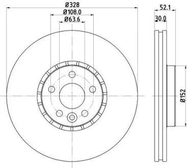 HELLA PRO VOLVO Диск гальмівний передн. XC60 I 2.0, 2.4 08- Hella pagid 8DD 355 129-141