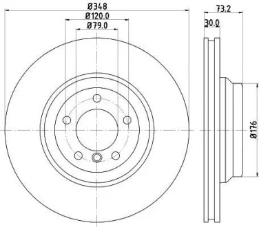HELLA PRO BMW диск гальмівний передн. 3 E90, X1 E84 04- Hella pagid 8DD 355 113-531