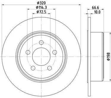 HELLA PRO LANCIA Диск гальмівний задн. THEMA 3.0 D 11- Hella pagid 8DD 355 117-411