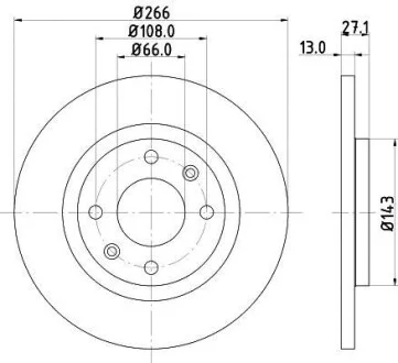 HELLA PRO PEUGEOT диск гальмівний перед. Partner 96- Hella pagid 8DD 355 105-751
