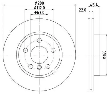 HELLA PRO MINI Диск гальмівний передній BMW 2/F45 Hella pagid 8DD 355 123-481