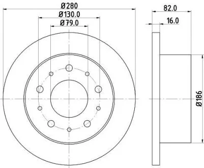 HELLA PRO CITROEN гальмівний диск задн. Jumper Hella pagid 8DD 355 108-981