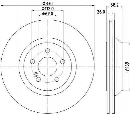 HELLA PRO DB Гальмівний диск задн. W221, C216 Hella pagid 8DD 355 116-281 (фото 1)