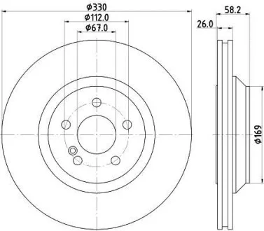 HELLA PRO DB Гальмівний диск задн. W221, C216 Hella pagid 8DD 355 116-281