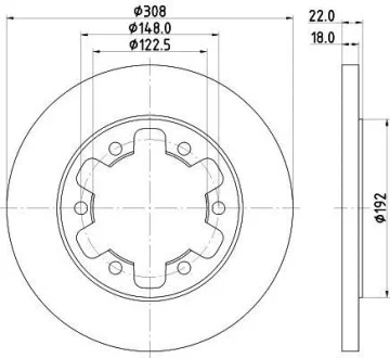 HELLA PRO FORD диск гальм. задн. TRANSIT 15- Hella pagid 8DD 355 122-831