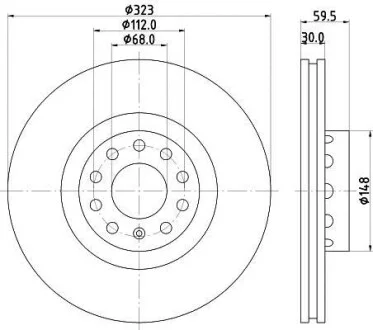 HELLA VW PRO Гальмівний диск передн. PHAETON Hella pagid 8DD 355 118-611