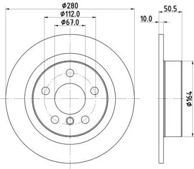 HELLA PRO BMW Диск гальмівний задній X1/F48 Hella pagid 8DD 355 122-661