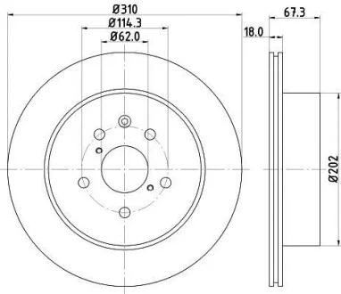 HELLA LEXUS гальмівний диск задн. GS 05- Hella pagid 8DD 355 112-881