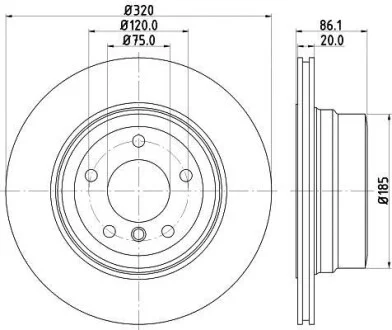 HELLA PRO BMW Диск гальм. задн. E60 525 Hella pagid 8DD 355 119-201