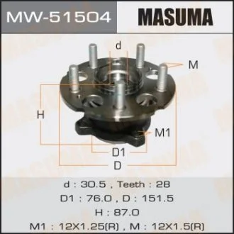 Ступица колеса задн CR-V/ RE4 (with ABS) MASUMA MW51504