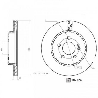 FEBI DB диск гальмівний задній W205/W213 FEBI BILSTEIN 107224