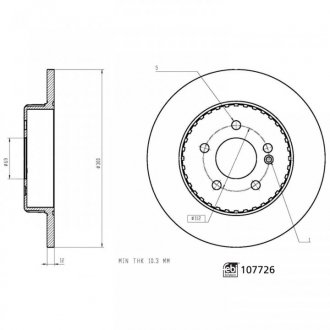 FEBI DB диск гальмівний задній W205 FEBI BILSTEIN 107726