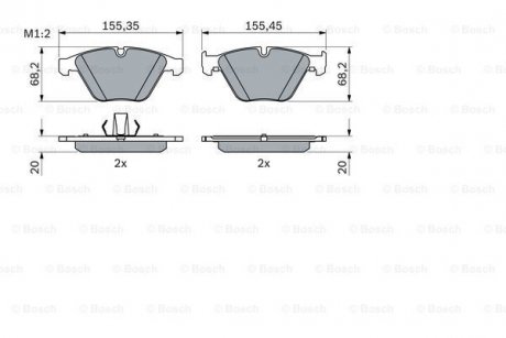 Гальмівні колодки дискові ROBERT BOSCH 0986424608