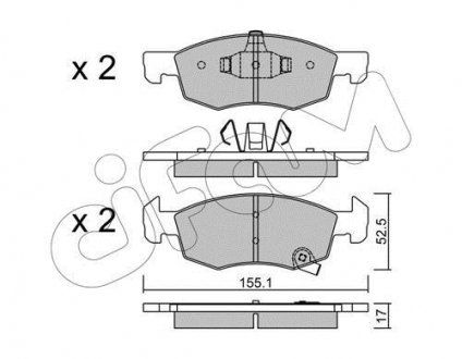 OPEL Колодки гальмівні передні Corsa E 1,0-1,6 14- CIFAM 822-1034-0