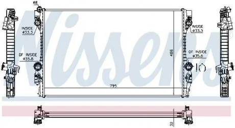 Радіатор PORSCHE PANAMERA (970) (09-) 3.0 HYBRID NISSENS 63779