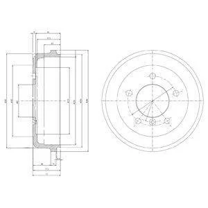 DB барабан гальмівний задній 207-210 230X42 Delphi BF168