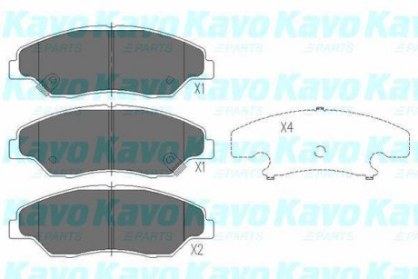 PARTS KIA Гальмівні колодки передние Sportage 2.0 TD 97- KAVO KBP-4013 (фото 1)