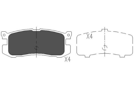 PARTS MAZDA гальмівні колодки задн. 626 87- KAVO KBP-4537 (фото 1)