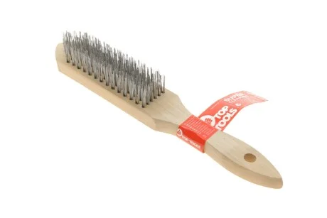 Щітка дротяна, 6 рядів, дерев\'яна рукоятка TOP TOOLS 14A606