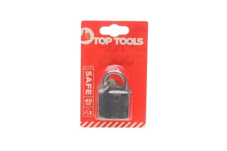 Замок навісний чавунний, 40 мм, 2 ключа TOP TOOLS 90U301
