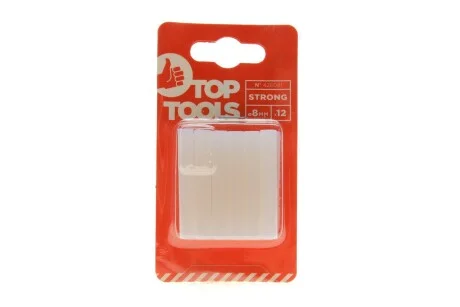 Стрижні клейові 8 мм, 12 шт., прозорі TOP TOOLS 42E081