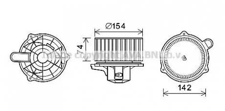 Вентилятор обігрівача салону Hyundai Santa Fe II (06-), iX55 (09-), Veracruz (09-) AVA AVA COOLING HY8348