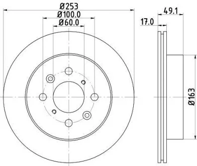 HELLA PRO OPEL Гальмівний диск передн. AGILA (A) 00-, SUBARU, SUZUKI Hella pagid 8DD 355 111-591