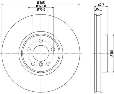 HELLA PRO HIGH CARBON BMW Диск гальм. передній X5 E70, X6 E71 Hella pagid 8DD 355 129-311