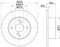 HELLA TOYOTA Гальмівний диск задн. COROLLA 1.4, 1.6, 1.9 99- Hella pagid 8DD 355 111-711 (фото 1)