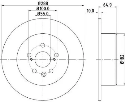 HELLA PRO TOYOTA Диск гальмівний задн. Avensis 99- Hella pagid 8DD 355 111-701