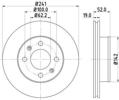 HELLA HYUNDAI Диск гальм. передн. Accent I,II 95- Hella pagid 8DD 355 110-641