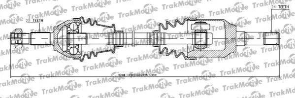 TRAKMOTIVE FIAT піввісь лів. L=623mm 25/24 зуб. PUNTO 1.3 D Multijet 12-, GRANDE PUNTO 1.3 D 08- Trakmotive 30-1127 (фото 1)