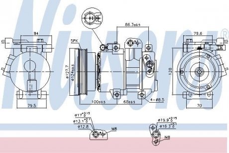 Компресор KIA FORTE (08-) 1.6 CRDi NISSENS 890232