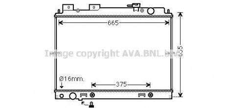 AVA NISSAN Радіатор охолодження двиг. NAVARA NP300 3.0 dCi 10-, PATHFINDER III 3.0 dCi 10- AVA COOLING DN2430