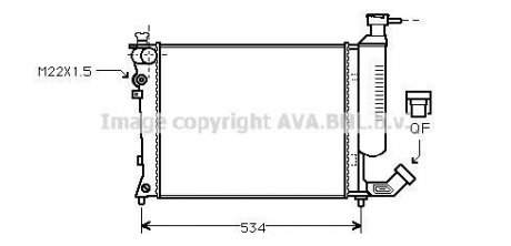 AVA CITROEN Радіатор охолодження двиг. Xsara, ZX 1.4/1.6 AVA COOLING CNA2059