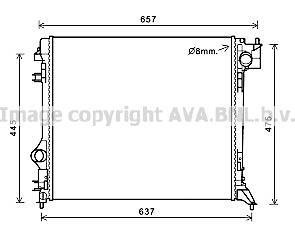 Радіатор охолодження двигуна Nissan Qashqai (13-) 1,5d 2,0i, Renault Kadjar 1,5d (15-) MT AVA AVA COOLING DNA2421