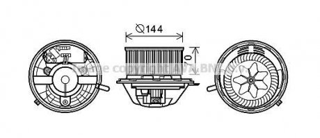 Вентилятор обігрівача салону BMW 3E90 X1E84 X3F25 X4F26 AVA AVA COOLING BW8454