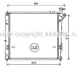 Радіатор охолодження двигуна Hyundai Santa fe 2,2d 06>, 2,0d 2,2d 13> AVA AVA COOLING HY2346