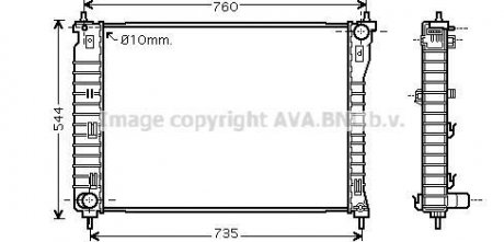 Радіатор охолодження двигуна Chevrolet Captiva Opel Antara (07-) 2,4i 3,2i MT AVA AVA COOLING OLA2435