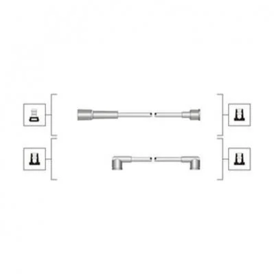 Комплект високовольтних проводів EQ SEAT 1.2, 1.5 [941319170106] MAGNETI MARELLI MSQ0106 (фото 1)
