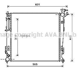 Радіатор охолодження двигуна Kia Sportage (10-15) 2,0d 6AT AVA AVA COOLING KAA2214
