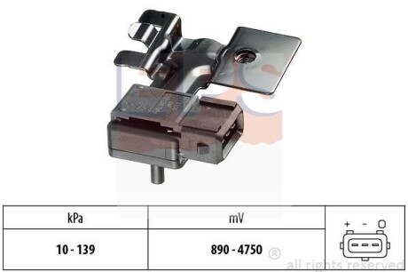 VOLVO Датчик тиску у впускному трубопроводі S60 I (384) 2.4 00-10, V70 II (285) 2.4 00-07 EPS 1.993.108