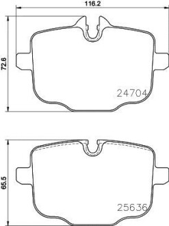 Колодки гальмівні дискові комплект; задн. Hella pagid 8DB 355 024-921